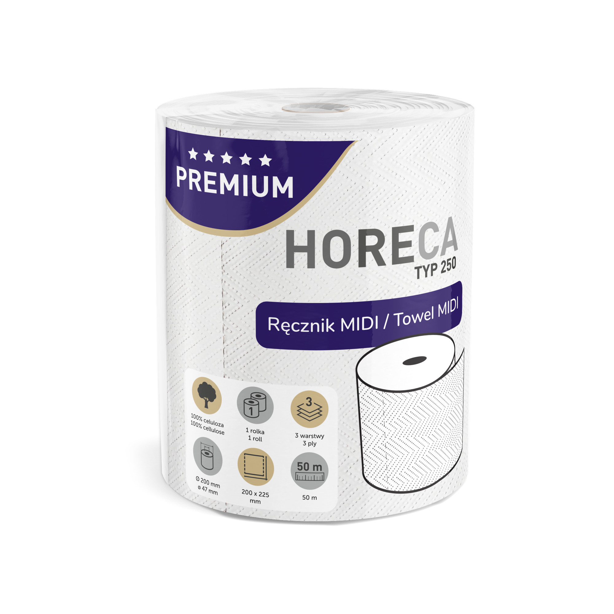 Paper towel HORECA PREMIUM TYPE 250 50m 1 roll